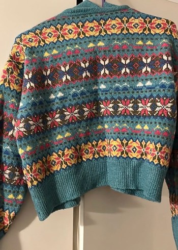 Renkli Bohem Tarzı Kız Örgü Hırka - Görsel 2