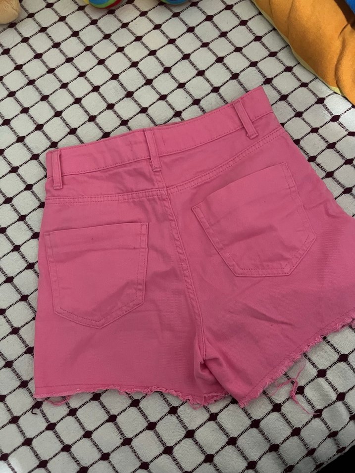 Pembe Mini Kadın Kot Şort - Görsel 2