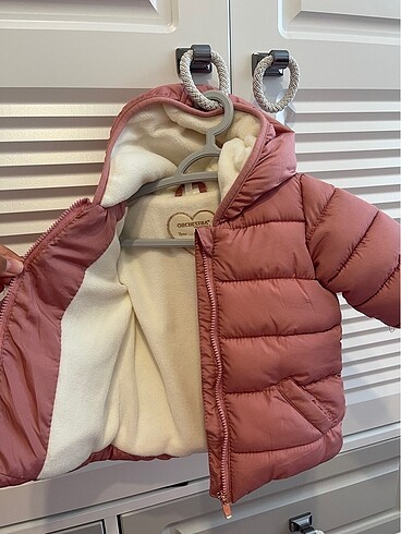 3-6 Ay Beden pembe Renk Kız Bebek Mont
