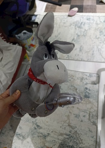 Gri Peluş Oyuncak Eşek Figürü