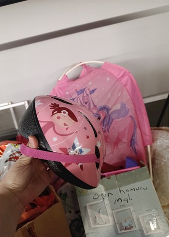 Pembe Baskılı Kemerli bisiklet scooter Kaskı - Görsel 3