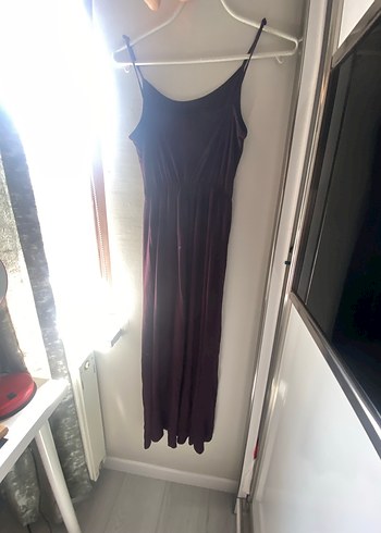 H&M Mor Askılı Uzun Drapeli Elbise