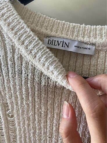 s Beden beyaz Renk Dilvin Triko Üst
