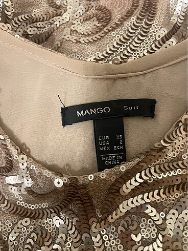 xs Beden altın Renk Mango Payetli Elbise