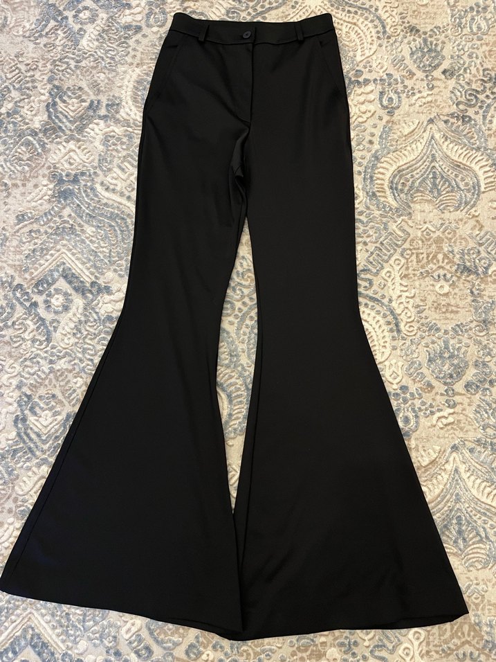 Kadın Siyah Silky Kumaş Ofis Pantolonu - Görsel 2