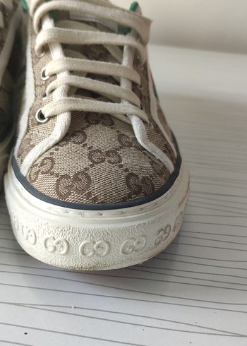 Bej Gucci Kadın Sneaker Yılan Desenli - Görsel 2