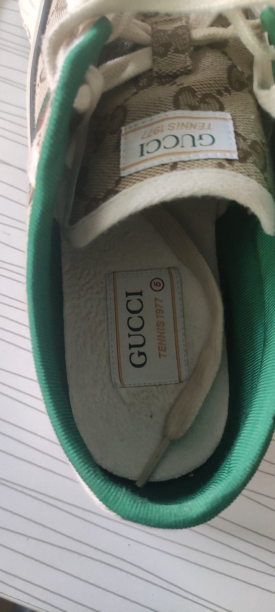 Bej Gucci Kadın Sneaker Yılan Desenli - Görsel 4
