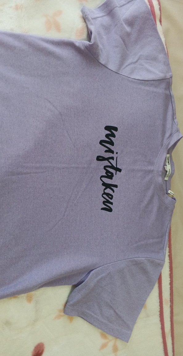 Pamuklu Mor Hamile Tişörtü, Kısa Kollu, Salaş - Görsel 2