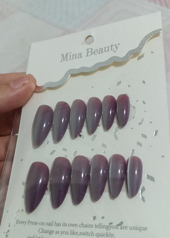 Bej ve Gri Tonlarda Takma Tırnak Seti renk değiştiren - Görsel 3