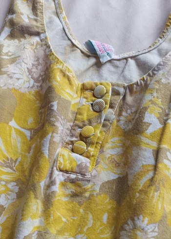 Sarı Batik Desenli Kolsuz mayo - Görsel 4