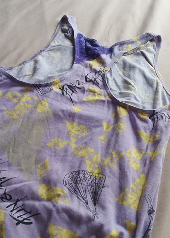 Kızlar için Pastel Mor Bağlama Desenli Mayo - Görsel 3