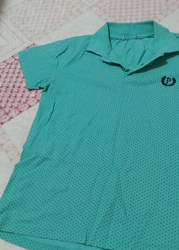 Erkek Yeşil Polo Tişört Düğmeli - Görsel 2