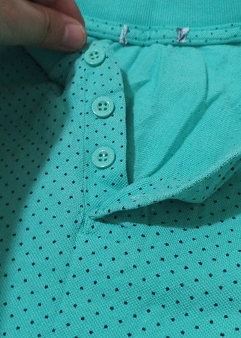 Erkek Yeşil Polo Tişört Düğmeli - Görsel 5