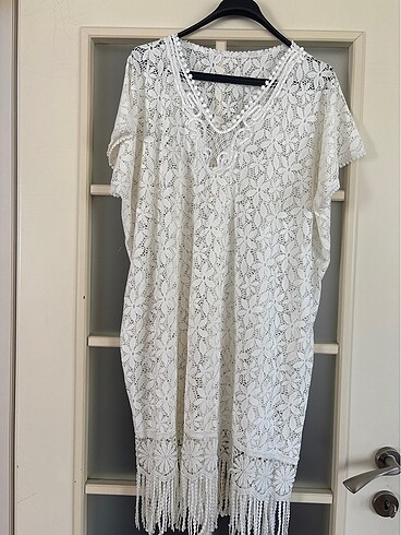 Kırem renk dantel elbise - Görsel 2