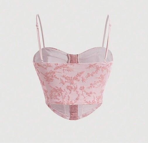 Diğer Shine Askılı Pembe Crop