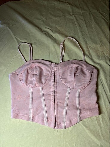 s Beden pembe Renk Shine Askılı Pembe Crop