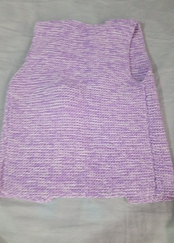 Kız Çocuk Lila el örgüsü Yelek - Görsel 2