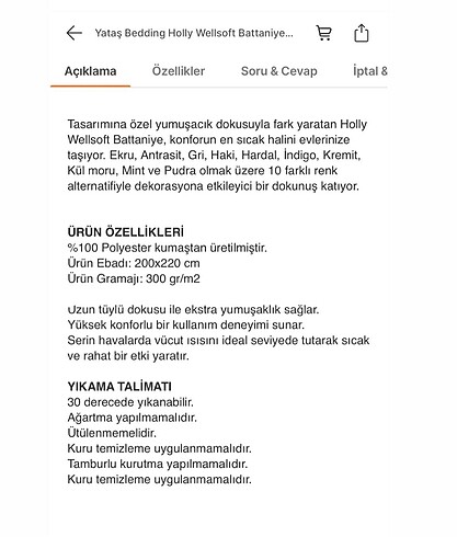 Yataş Yumuşak açık mavi yataş battaniye