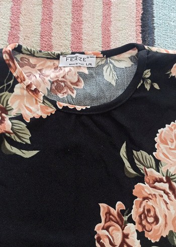 Çiçek Desenli Uzun Kollu Bohem Hamile Tunik - Görsel 2