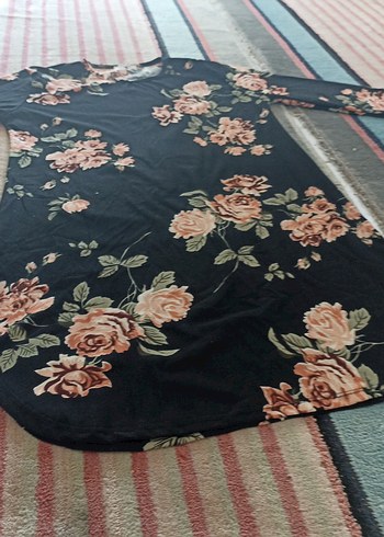 Çiçek Desenli Uzun Kollu Bohem Hamile Tunik - Görsel 3