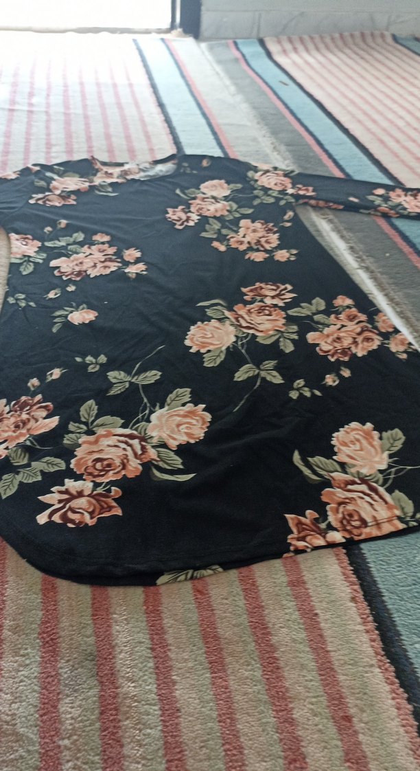 Çiçek Desenli Uzun Kollu Bohem Hamile Tunik - Görsel 3