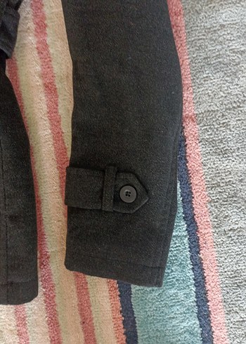 Gri Kemerli Midi Kadın Kaban - Görsel 4