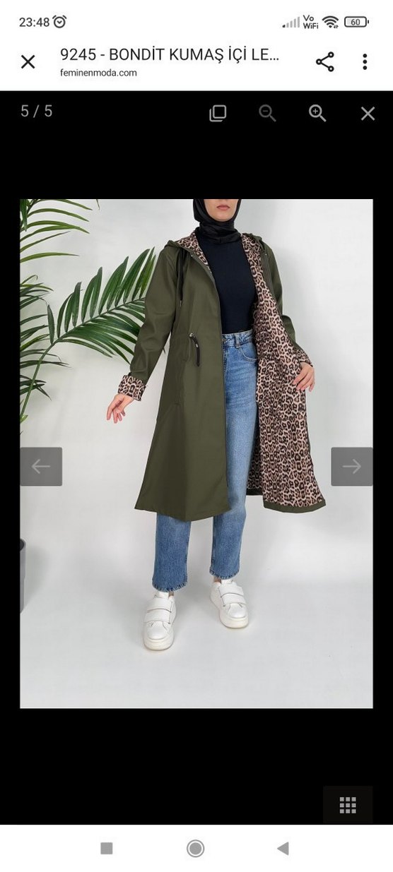 bondit kumaş  içi leopar desenli - Görsel 4