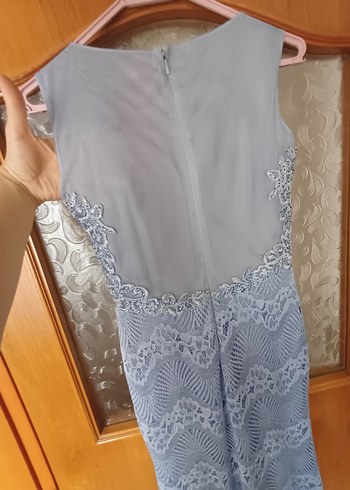 m Beden mavi Renk İşlemeli Balik Bebe Mavi Abiye Elbise