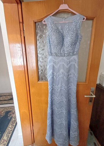 İşlemeli Balik Bebe Mavi Abiye Elbise