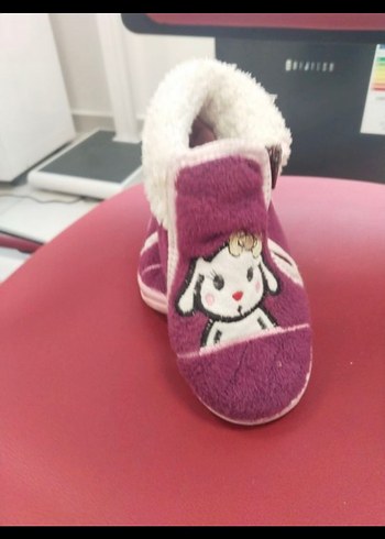 Kız Çocuk Mor Nakışlı Sıcak Terlik - Görsel 3