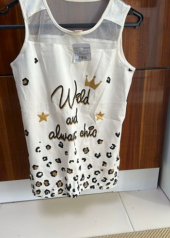 Kız Çocuk V Yaka Payetli Beyaz Atlet - Görsel 5