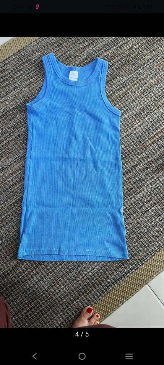 Pastel Mavi kız çocuk elbise - Görsel 4