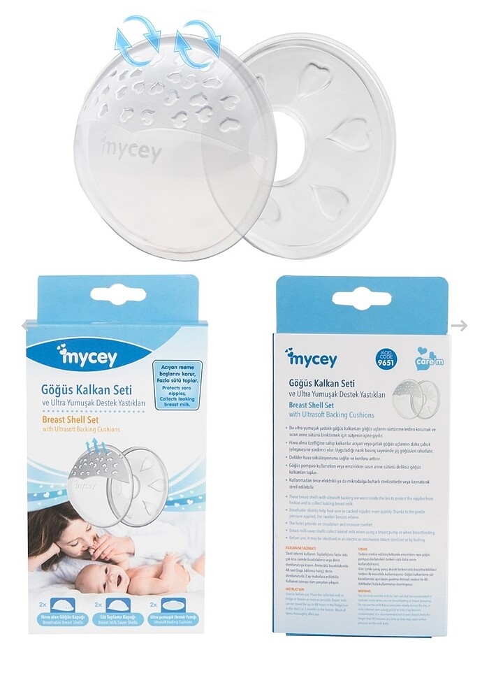 Mycey göğüs kalkan seti süt toplayıcı - Görsel 2