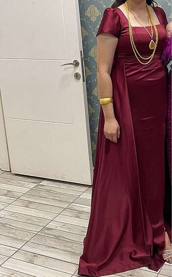 44 Beden bordo Renk Elbise