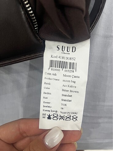  Beden Suud orjinal çanta acı kahve