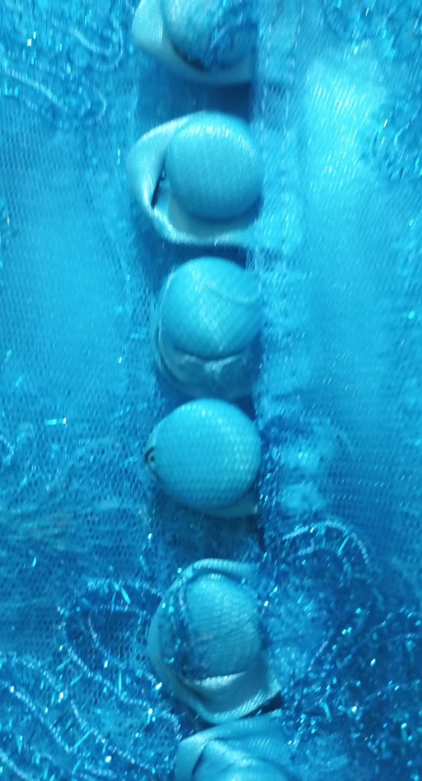 Nakışlı mavi Uzun Kollu Kadın Elbise - Görsel 3