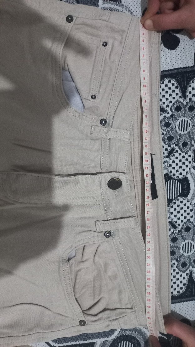 Düğmeli Bej Erkek Pantolon - Görsel 2