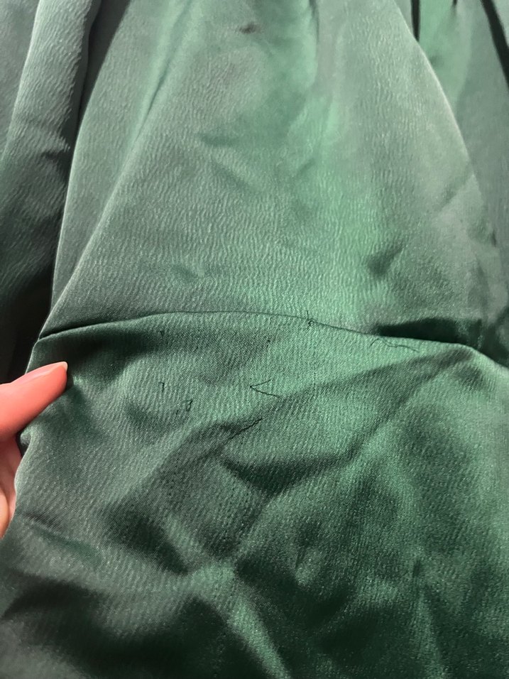 Yüksek Yakalı Kısa Kollu Haki Elbise - Görsel 3