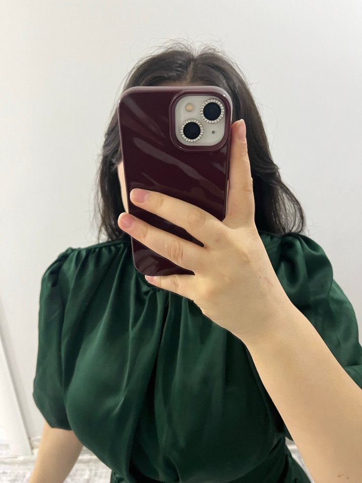 Yüksek Yakalı Kısa Kollu Haki Elbise - Görsel 2