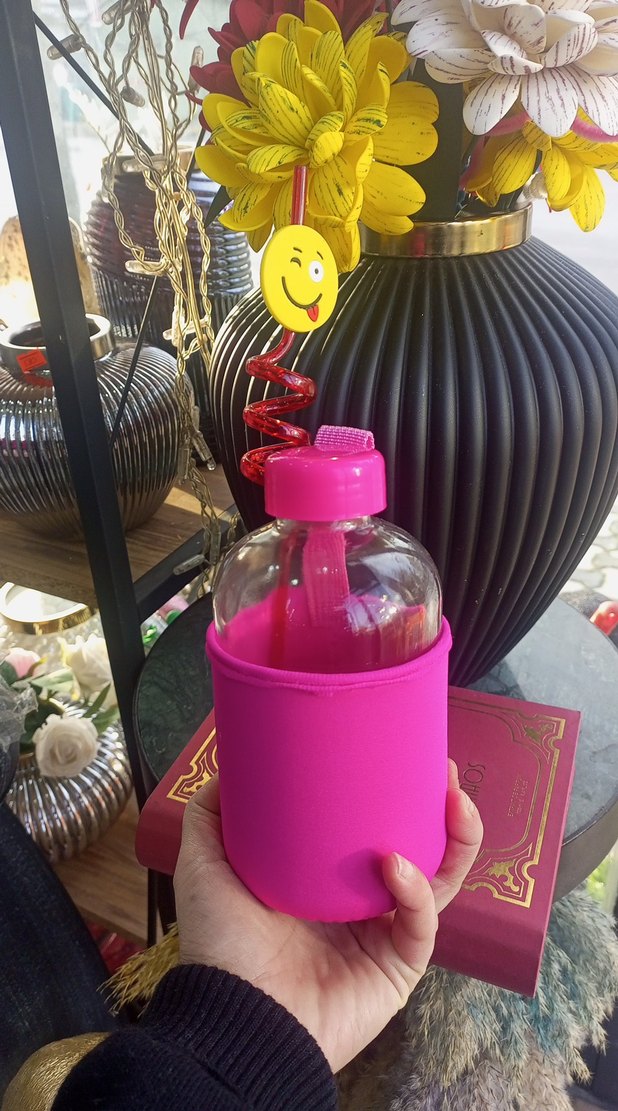 Renkli Pembe Çocuk Termos Şişesi - Görsel 2