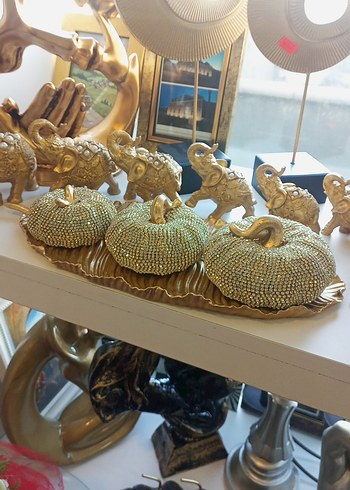 Altın Renkli Taşlı dekoratif ürünler - Görsel 2