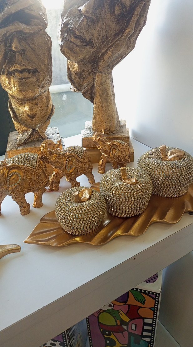 Altın Renkli Taşlı dekoratif ürünler - Görsel 4