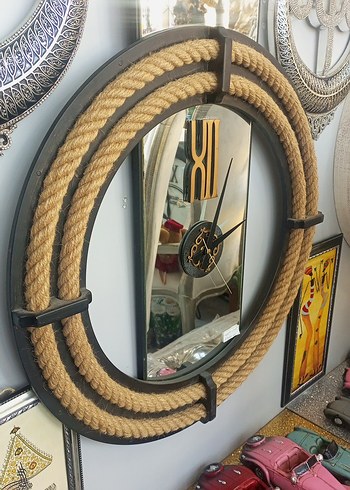 Kahverengi Halat Detaylı Duvar Saati - Görsel 2