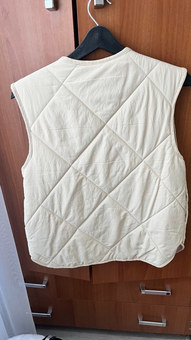 Krem bershka yelek - Görsel 4