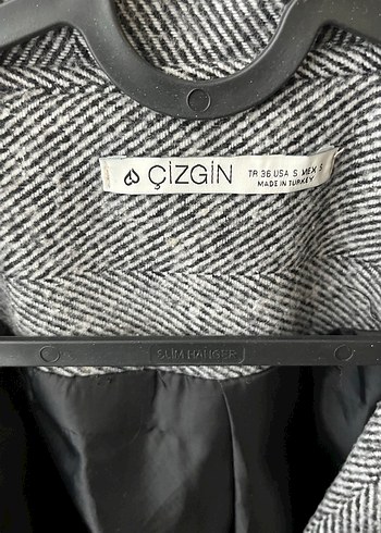 Kemerli Gri Mini Kadın Kaban - Görsel 2