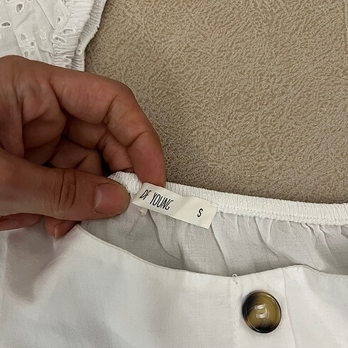 Defacto Beyaz balon kol tişört