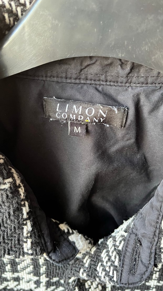 Siyah Beyaz Ekose Düğmeli Erkek Ceket Gömlek - Görsel 2