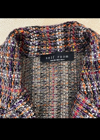 Düğmeli Çok Renkli Kısa Kadın Blazer Ceket - Görsel 2