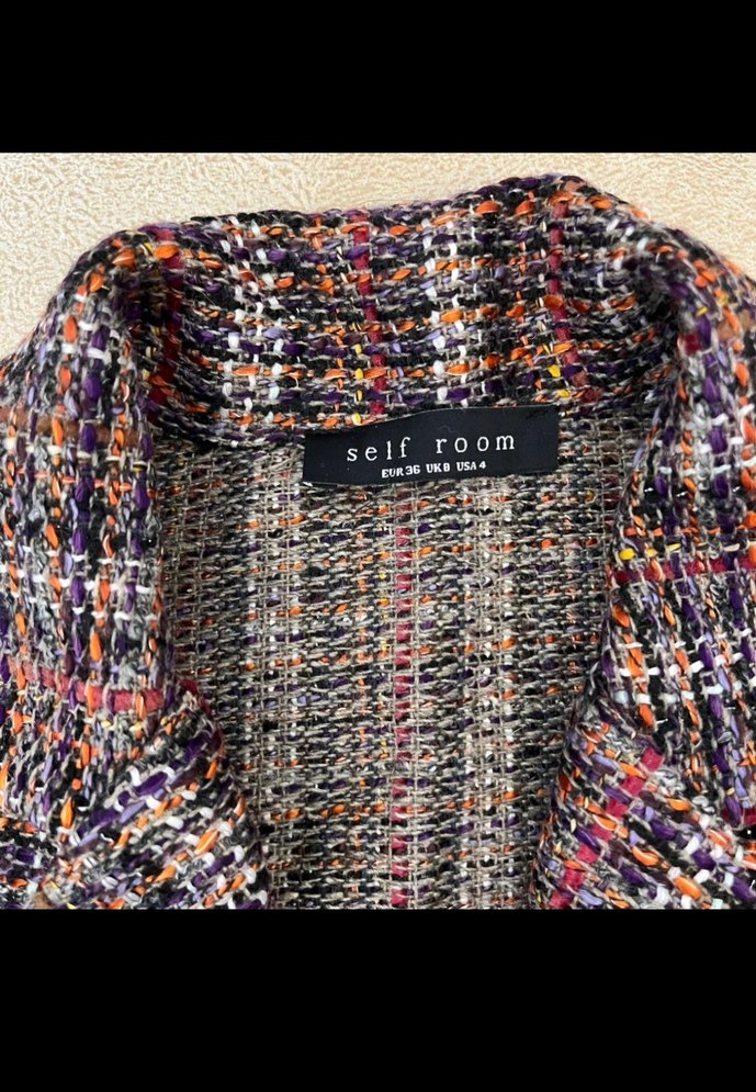 Düğmeli Çok Renkli Kısa Kadın Blazer Ceket - Görsel 2