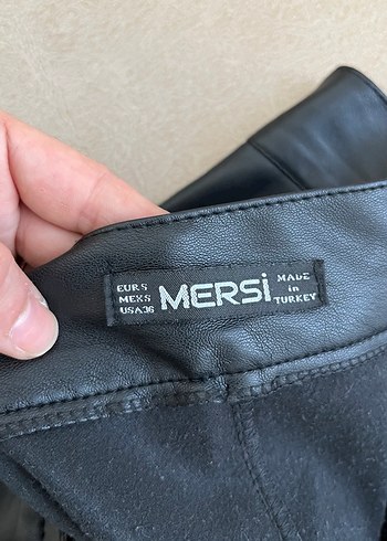 Siyah Deri Kadın Pantolon - Görsel 2